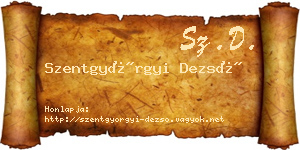 Szentgyörgyi Dezső névjegykártya