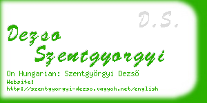 dezso szentgyorgyi business card