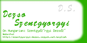 dezso szentgyorgyi business card
